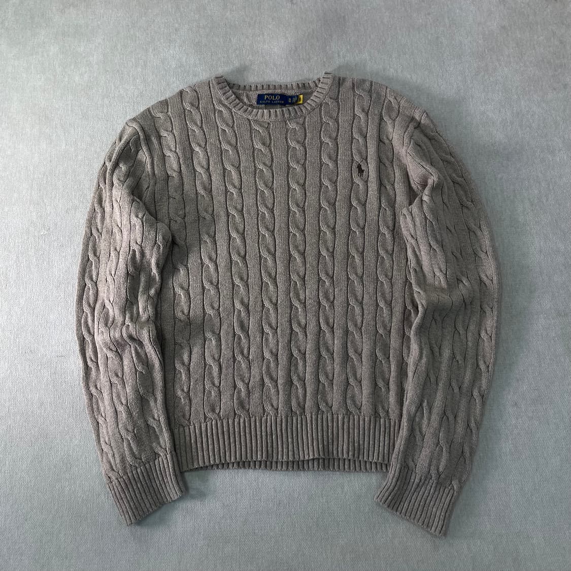 100 폴로랄프로렌 신형라벨 브라운 꽈배기 니트 상품이미지1