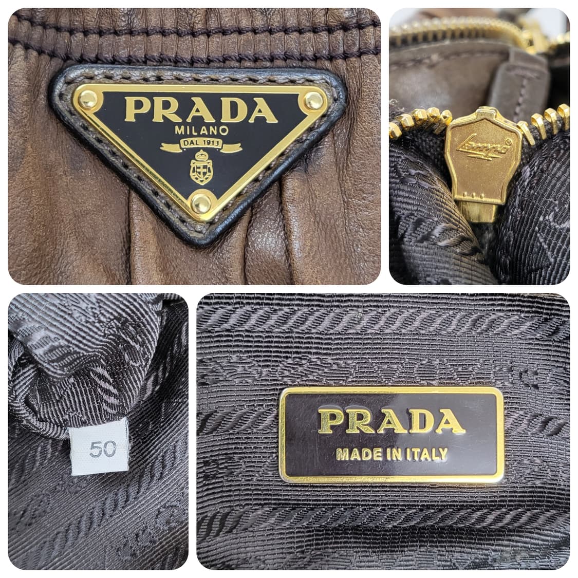 정품 프라다 고프레 램스킨 올리브카키 투웨이백 상품이미지9
