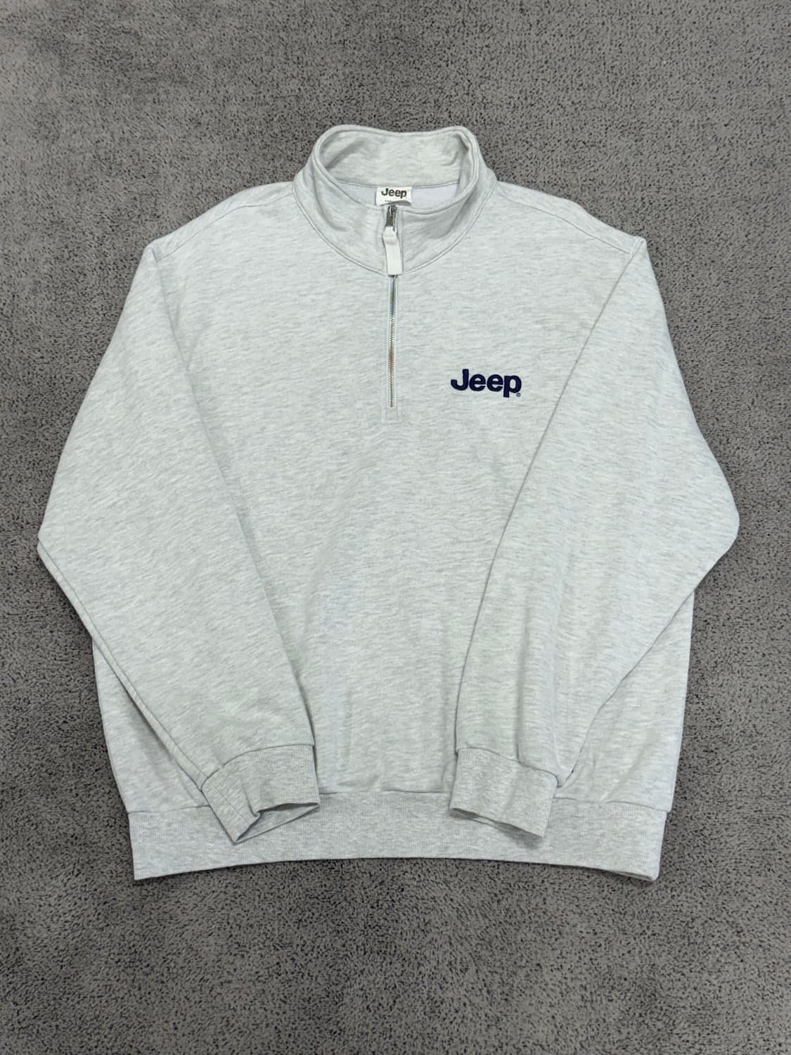 (XL) JEEP 지프 하프집 맨투맨 멜란지그레이 상품이미지1