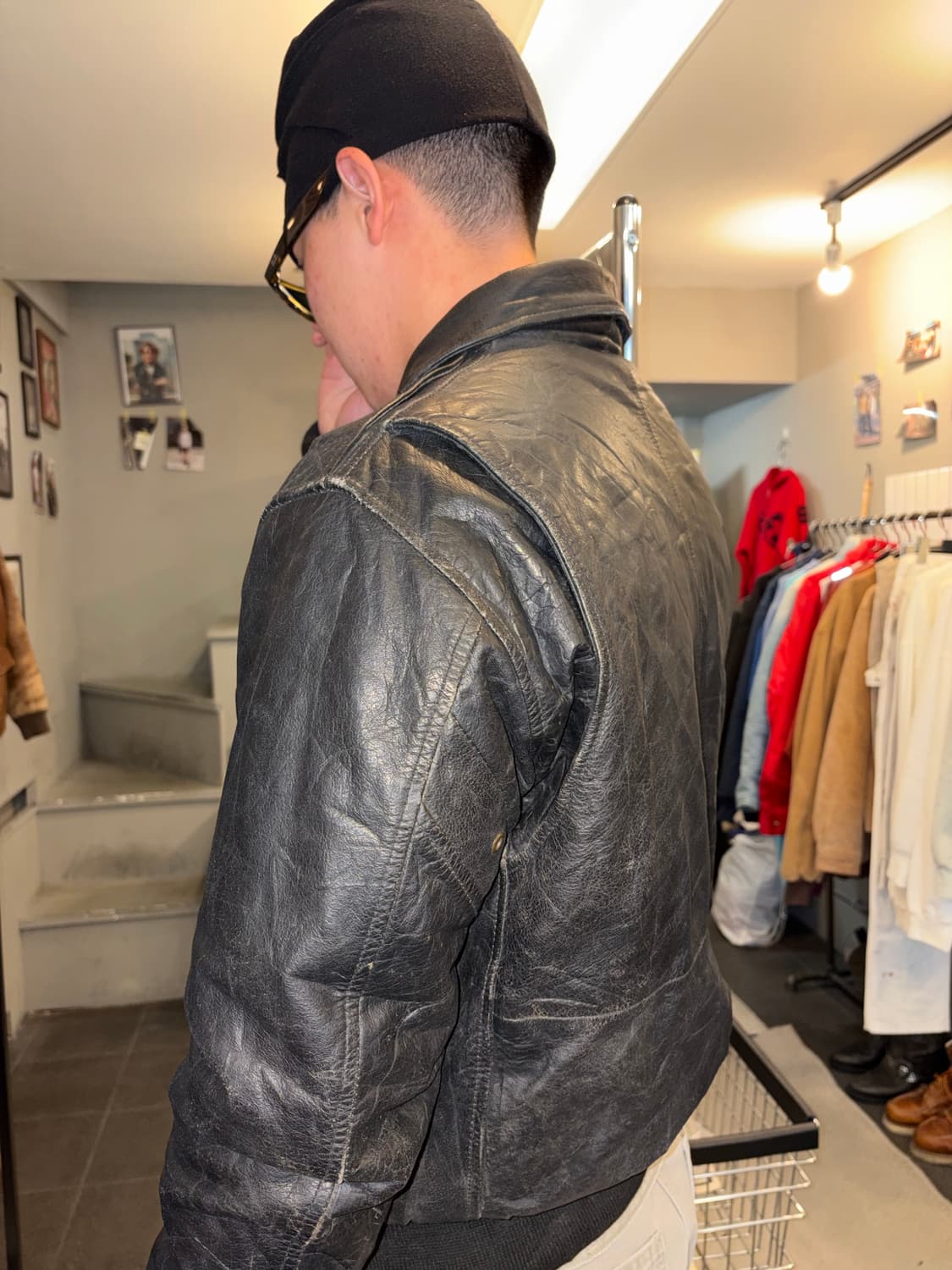 80’s American  cow-leather A-2 bomber  상품이미지9