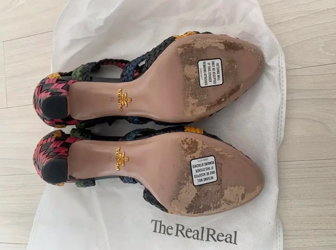 PRADA 프라다 우븐 둥근토 펌프스 상품이미지9