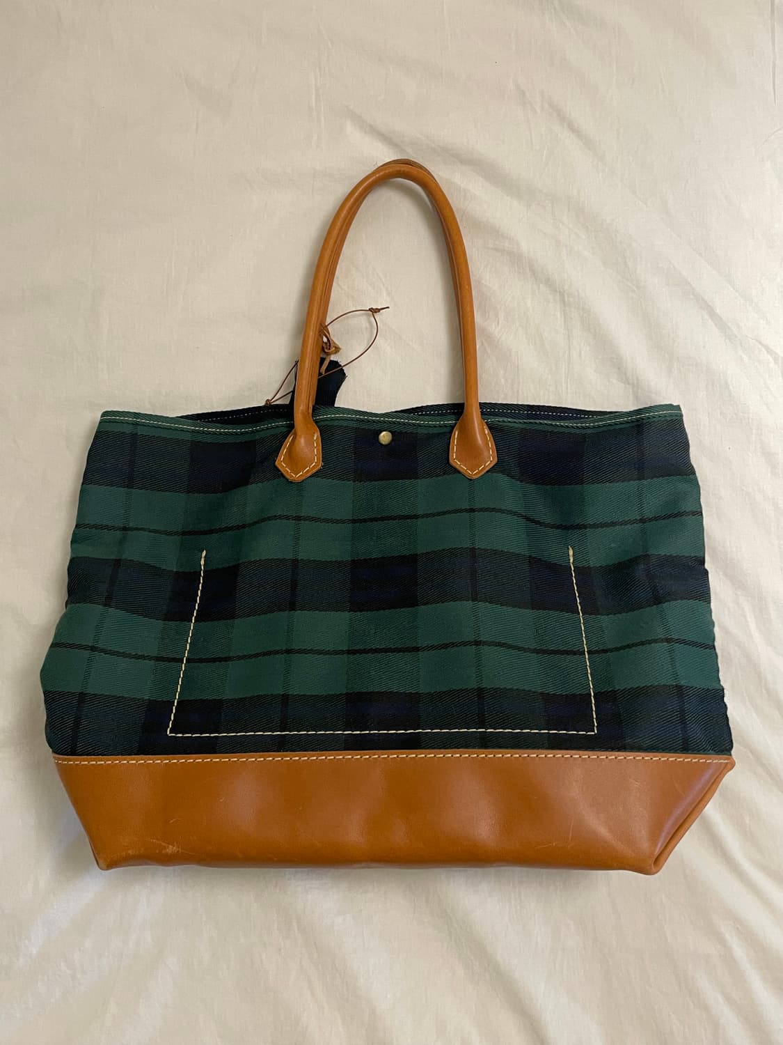 포디어웍스 블랙워치 베지터블 소가죽 토트백 상품이미지2