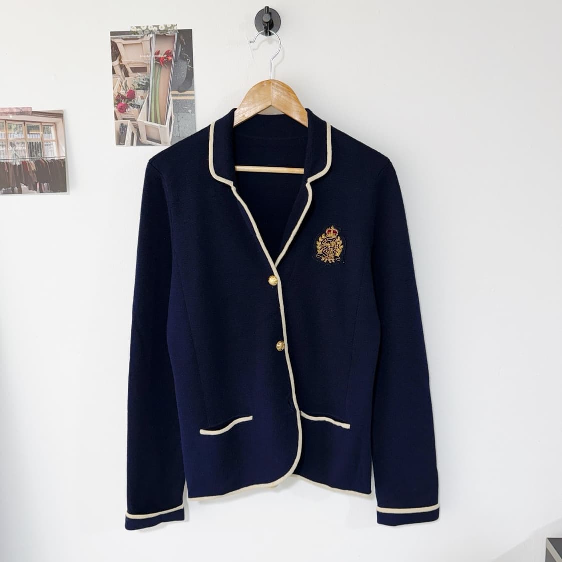 [M] 로렌 랄프로렌 파이핑 가디건 네이비 상품이미지1
