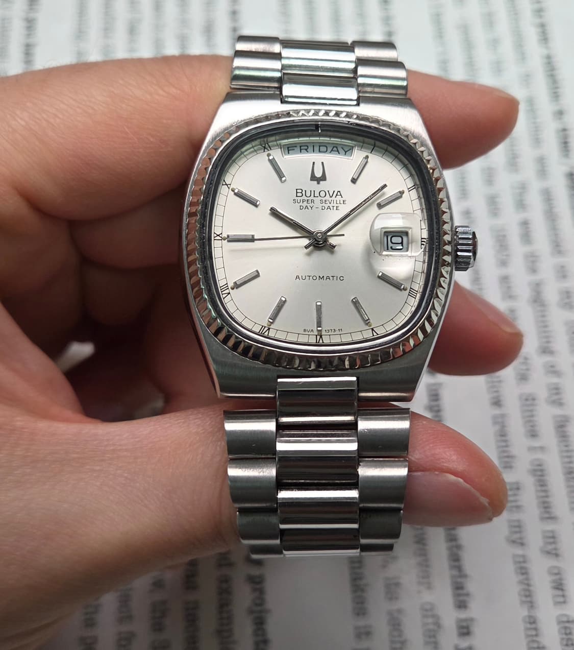 빈티지 부로바 슈퍼세빌 테레비형 데이데이트 실버판 통줄 브레이슬릿 ver 상품이미지2