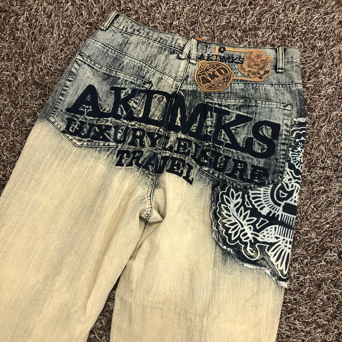 아카데믹스 패치워크 스펠아웃 데님 팬츠 상품이미지2