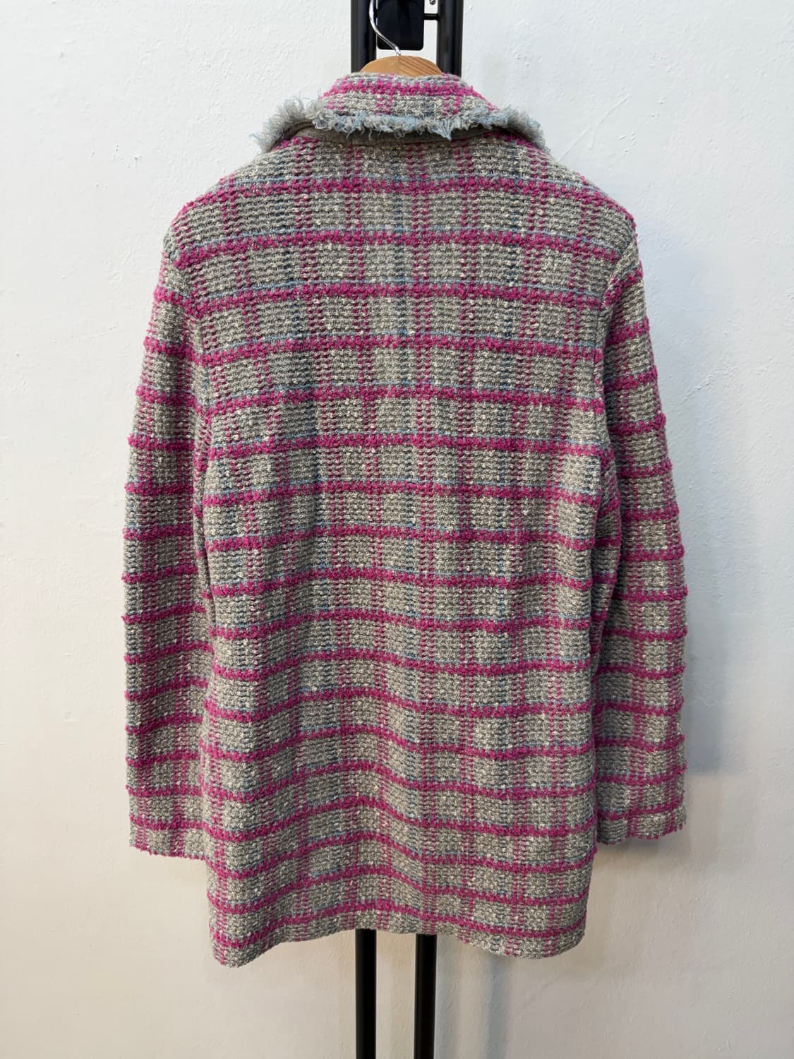 정품) 더스토어 한섬 트위드 체크 자켓 90F 상품이미지5