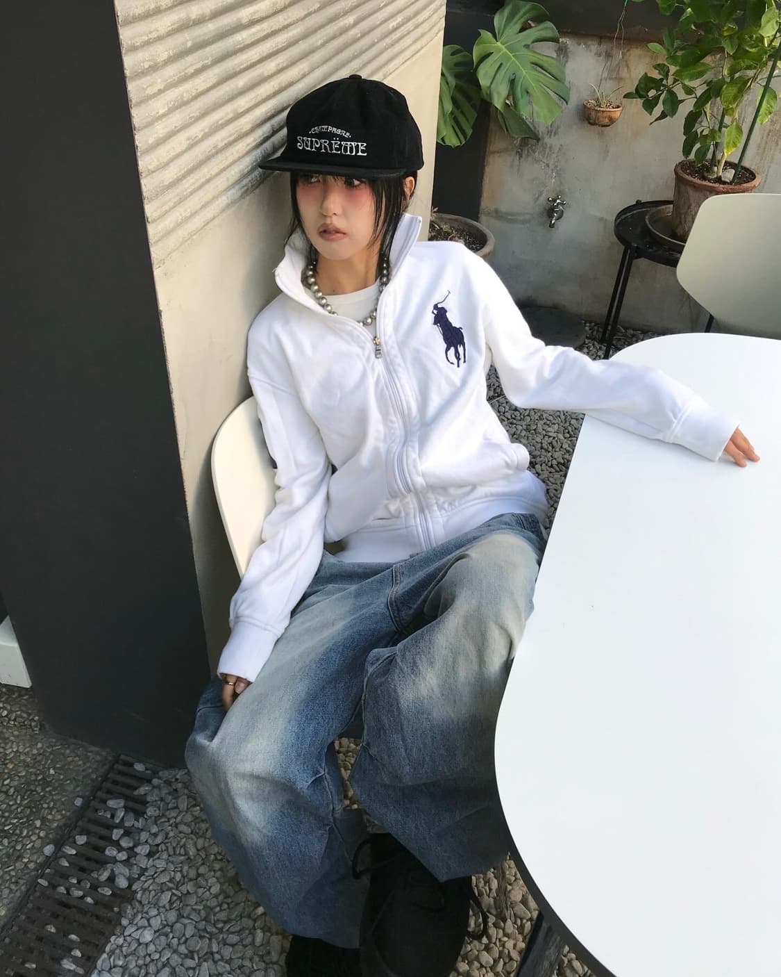 Polo Big Pony White Zip-Up ⭐️Rare⭐️ 상품이미지1