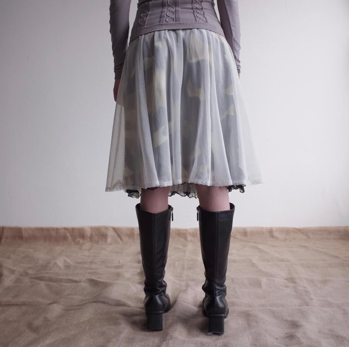 레이어드 화이트 튤 스커트 상품이미지3