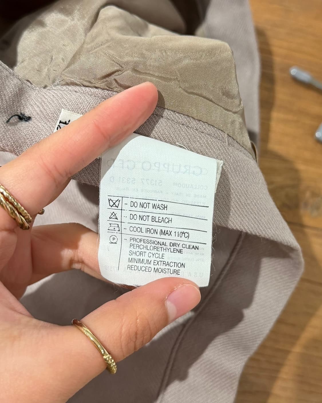 크리스찬 디올 핑크베이지 울 미디 스커트 상품이미지8