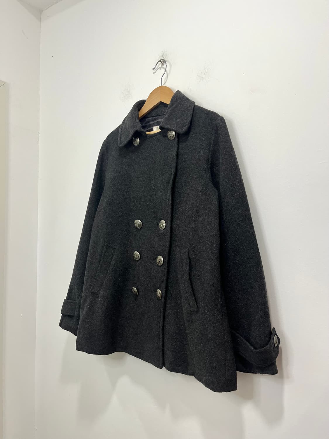 일본 빈티지 락펑크 투버튼 하프 코트 상품이미지3