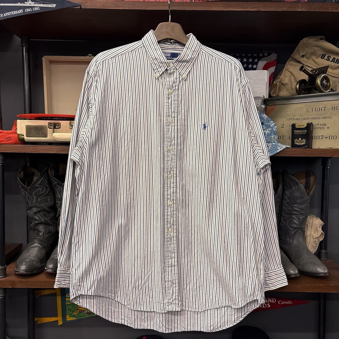 90s 폴로 랄프로렌 멀티컬러 스트라이프 옥스포드 셔츠 N1101 상품이미지1