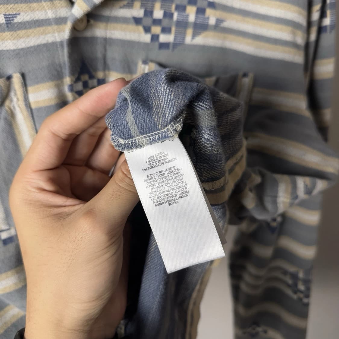 RRL 더블알엘 사우스웨스턴 자카드 니트 저지 캠프 셔츠 블루 상품이미지7