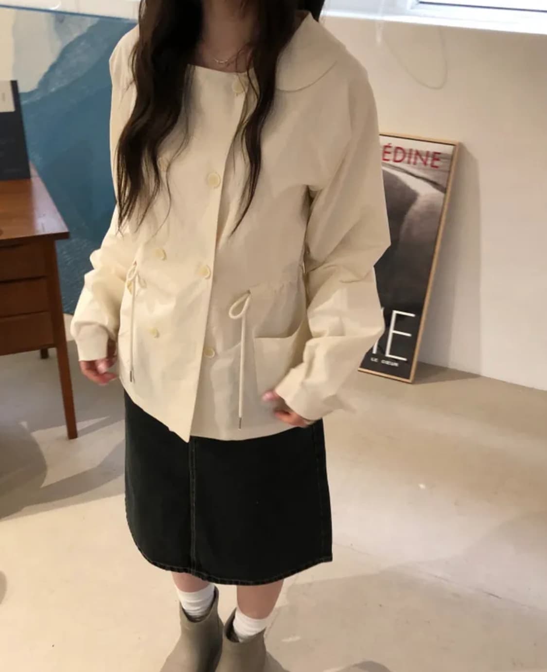 피터 카라 스트링 루즈 자켓 연그레이 상품이미지3