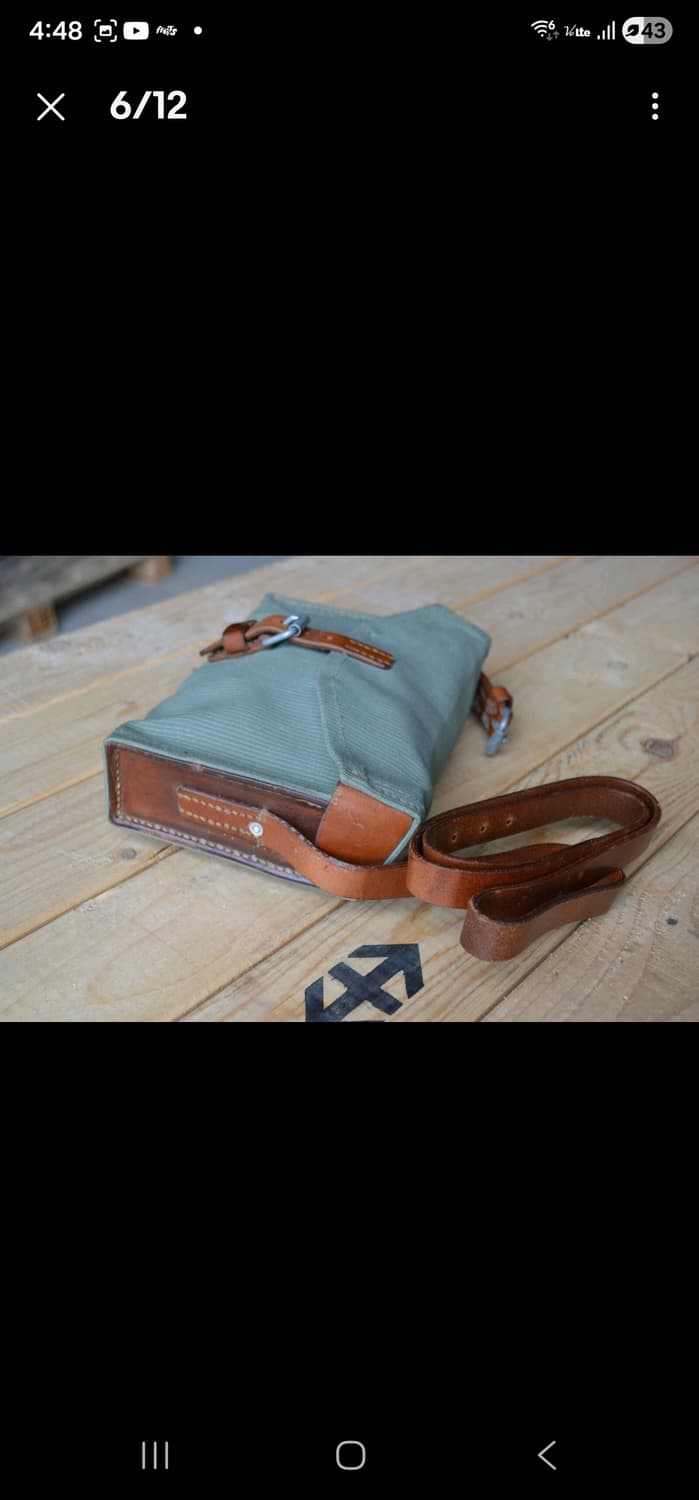 스위스군 캔버스 가죽 가방 상품이미지6