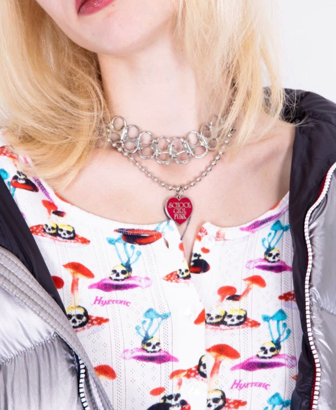 [새상품]히스테릭글래머 걸 펑크 체인목걸이 실버 상품이미지2