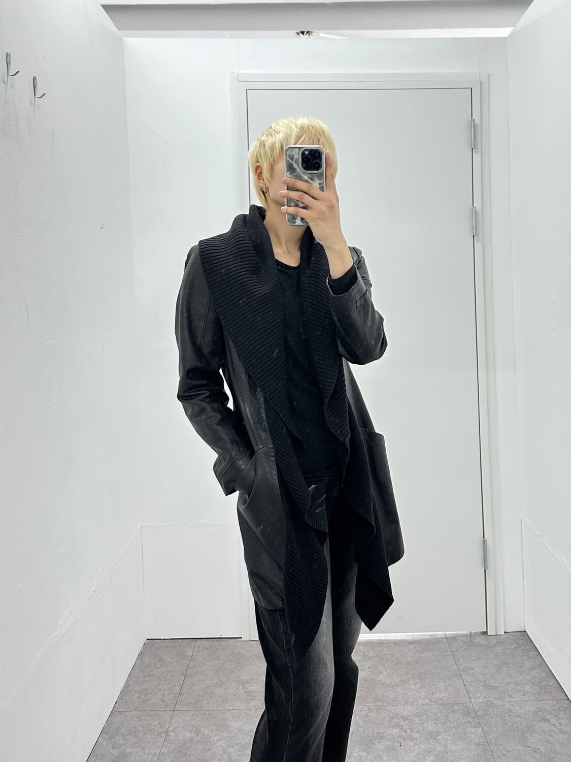 Sheepskin knit drape jacket  상품이미지2