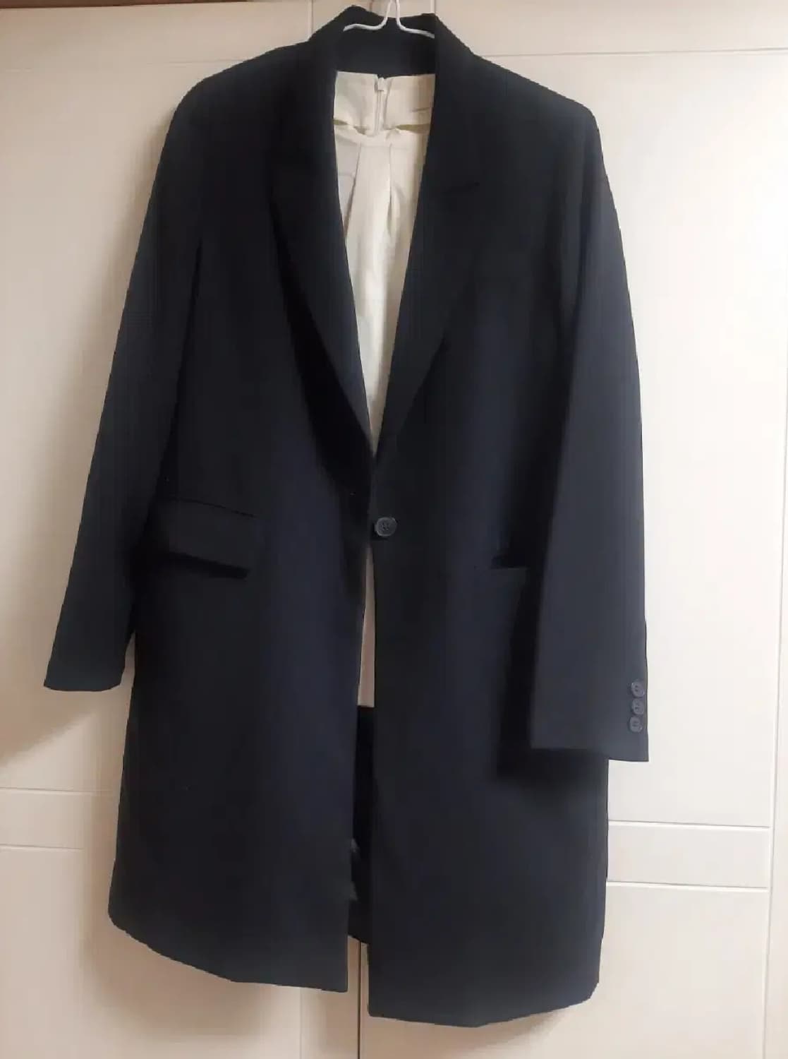미니멀 간절기 블랙 데일리 롱 자켓 M 55 66 상품이미지1