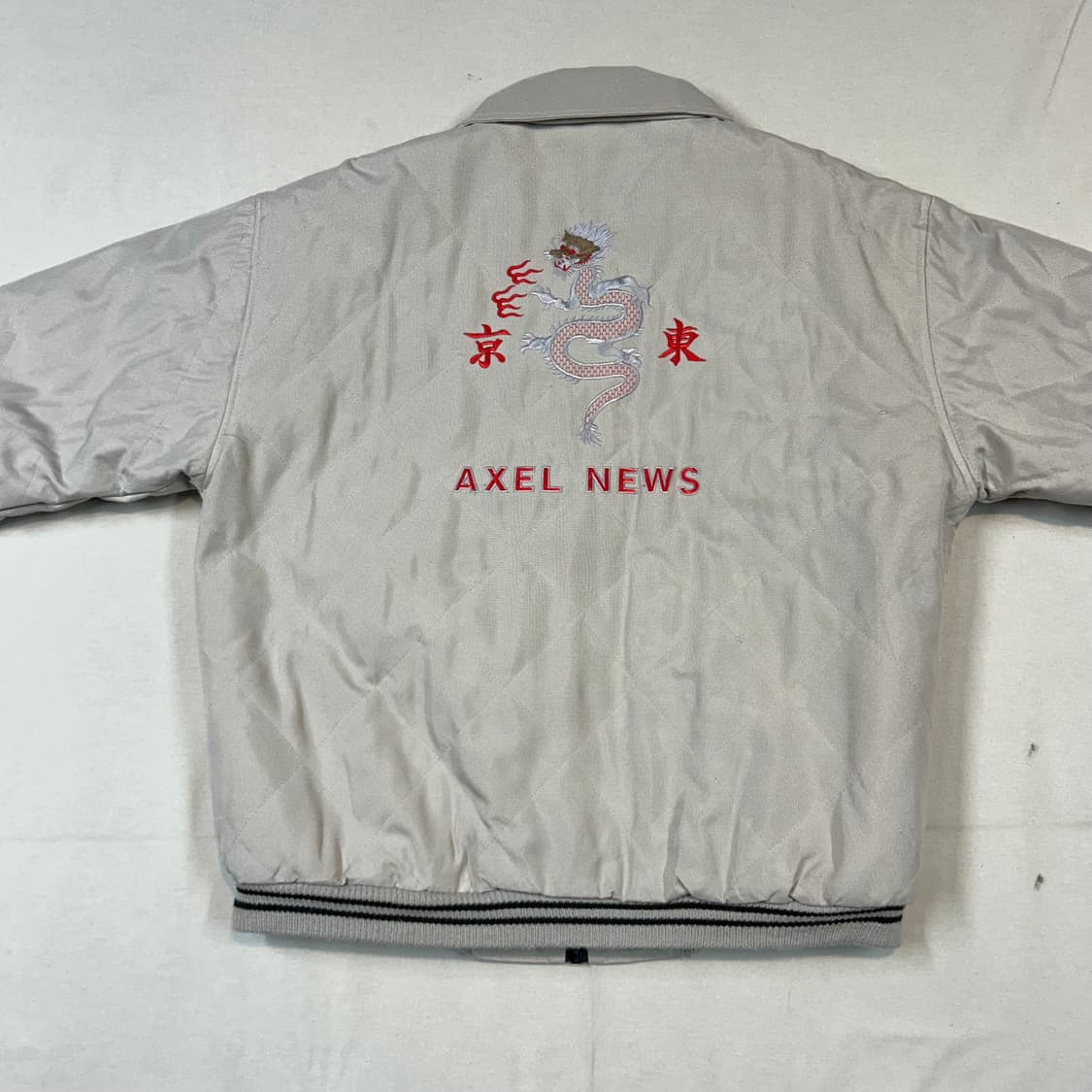 XL) AXEL NEWS 드래곤 자수 퀼팅 블루종 자켓 상품이미지6