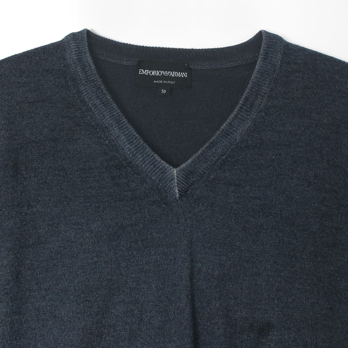 엠포리오 아르마니 ARMANI 빈티지 브이넥 네이비 블루 울 니트 상품이미지3