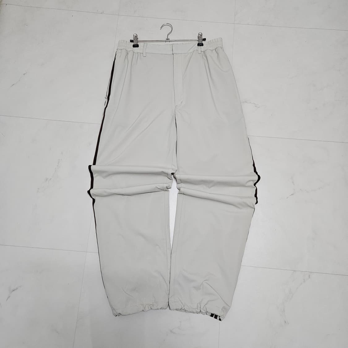 L 아디다스 아이보리 브라운 삼선 트랙팬츠 상품이미지1