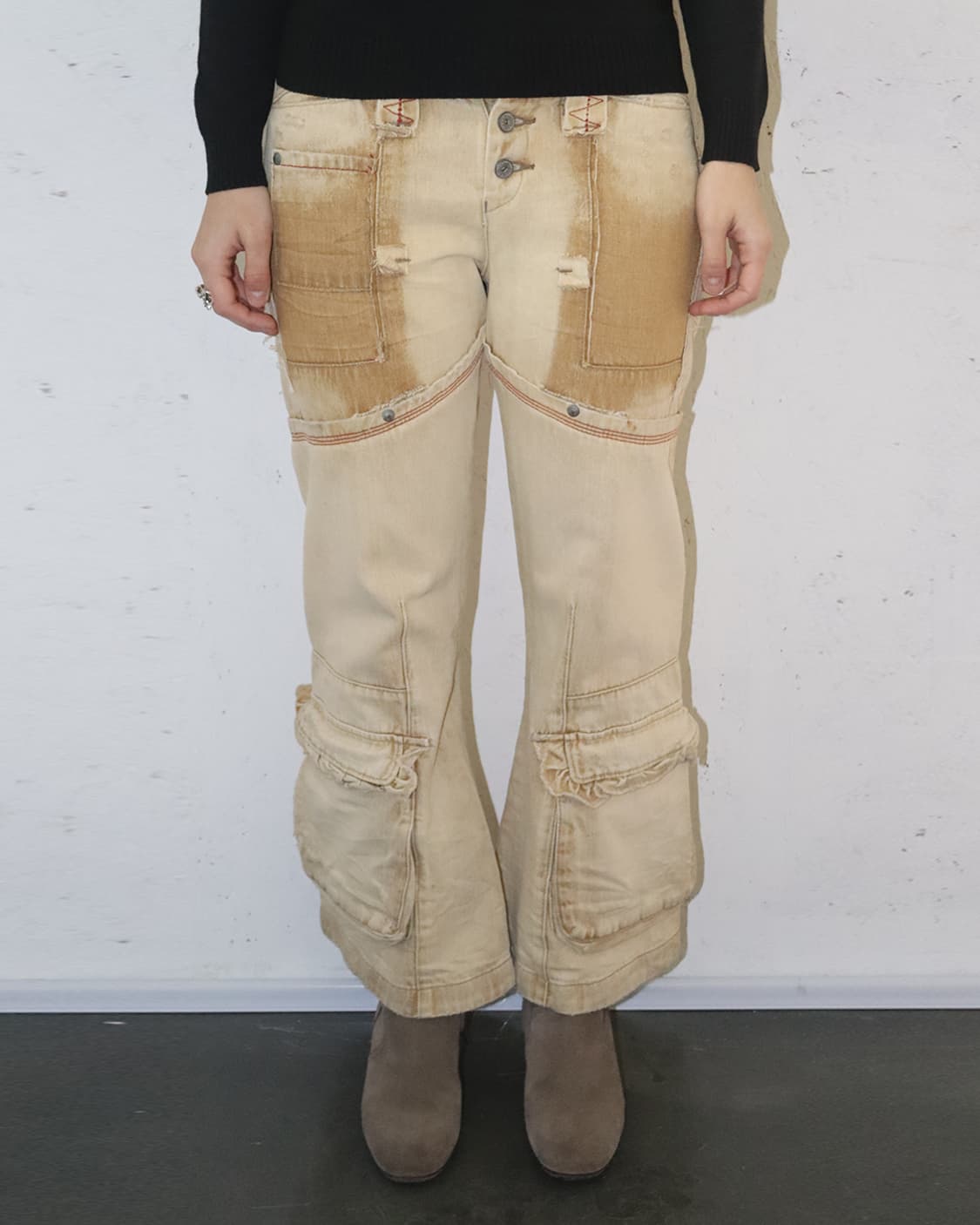마리떼 프랑소와 저버 90s 데미지 크롭 부츠컷 팬츠 상품이미지1