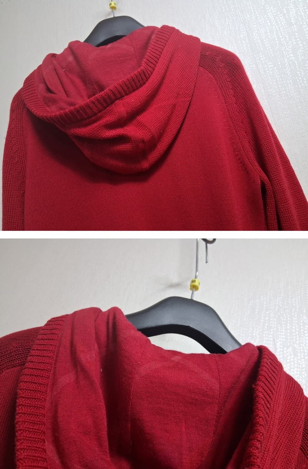 일본빈티지 버버리 다크레드 울니트 메리노울 부드러운 66 상품이미지8