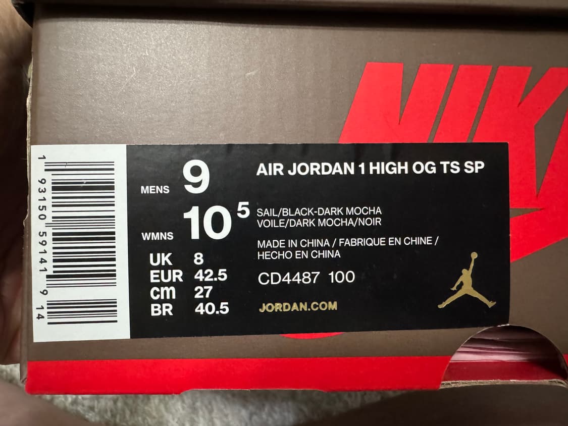 [270] 조던 1 x 트래비스 스캇 하이 OG 모카-나코탭 상품이미지10