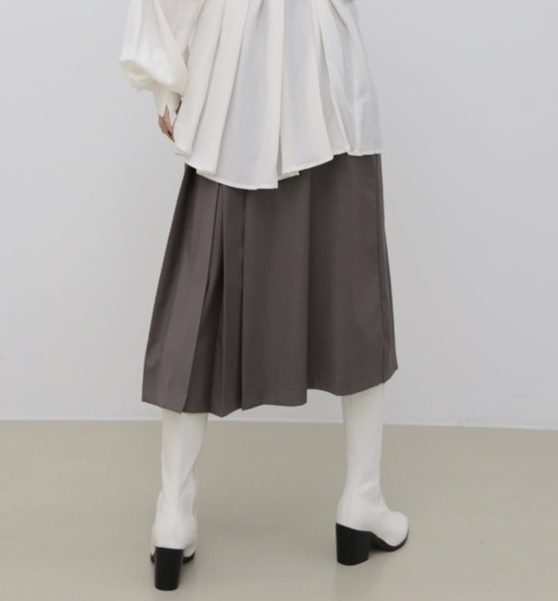 트리밍버드 플리츠 스커트 (블랙) 상품이미지5
