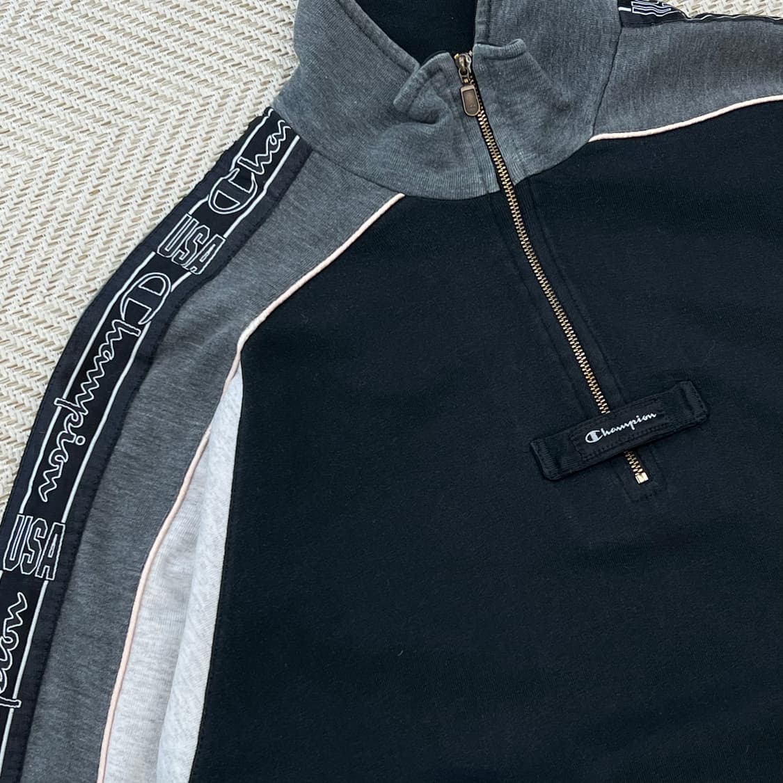 USA 챔피온 배색 하프 집업 맨투맨 r3274 상품이미지4