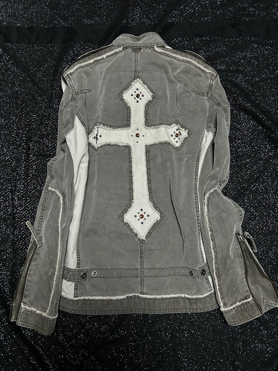 *rare* 2000s 니콜클럽 크로스 큐빅 v-kei 데님 자켓 상품이미지1