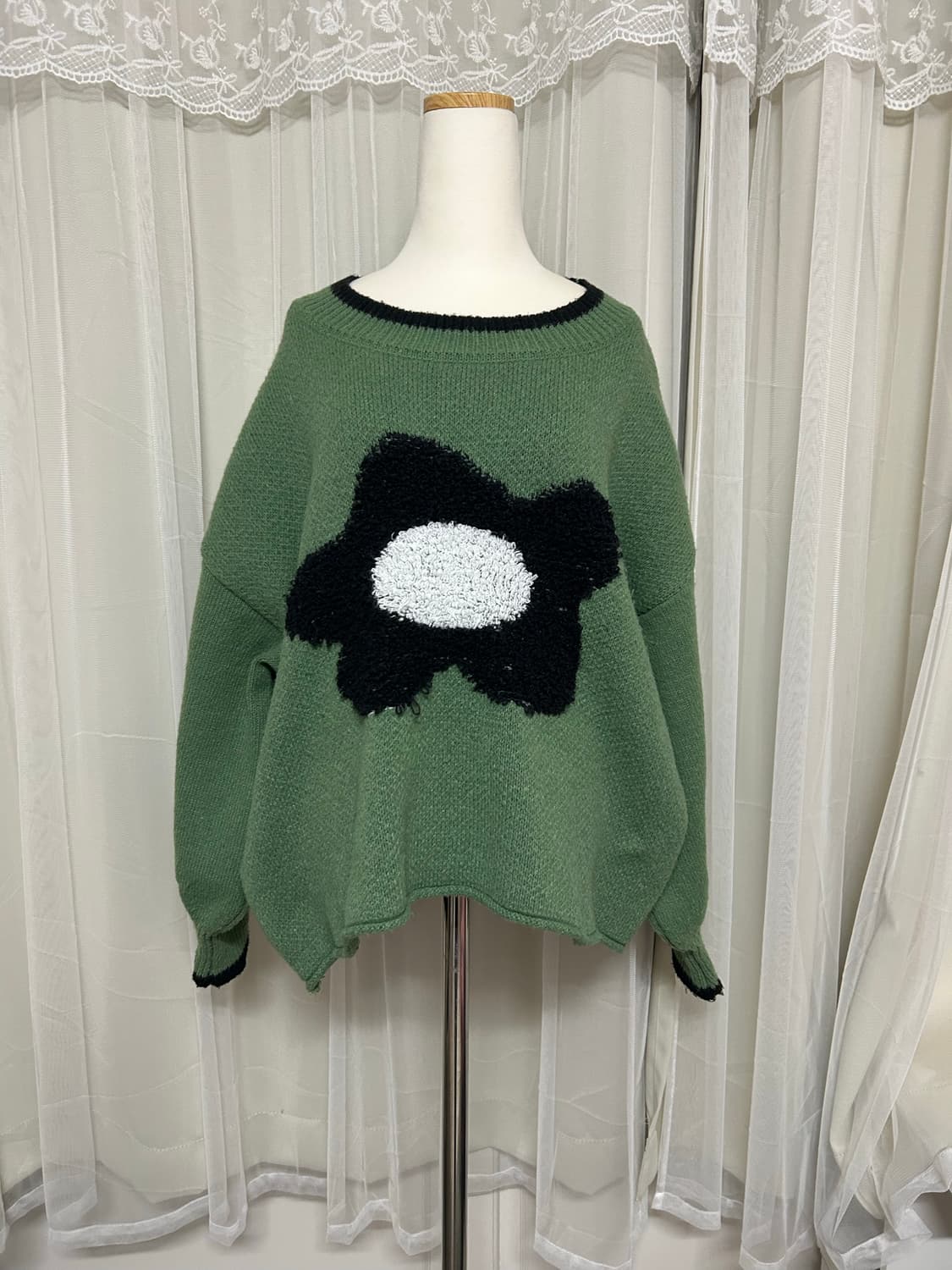 빈티지 하구미 모리걸 플라워 니트  상품이미지1