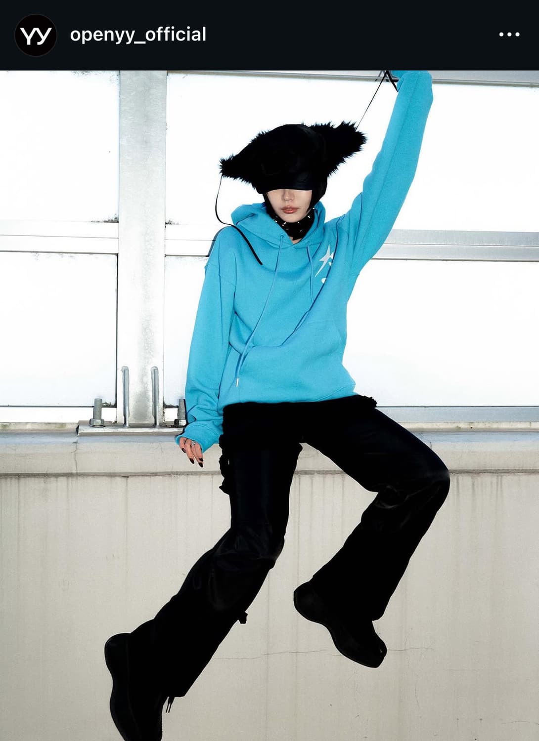 OPEN YY 마운틴 그래픽 후드 블루 상품이미지2