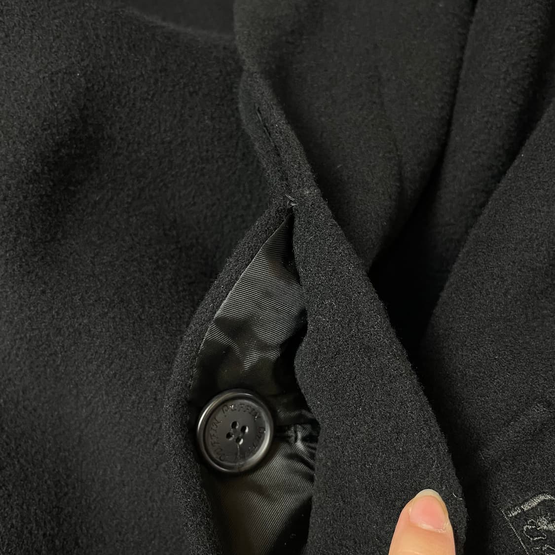 PUFFIN 블랙 울 100 싱글 미디 코트 상품이미지5