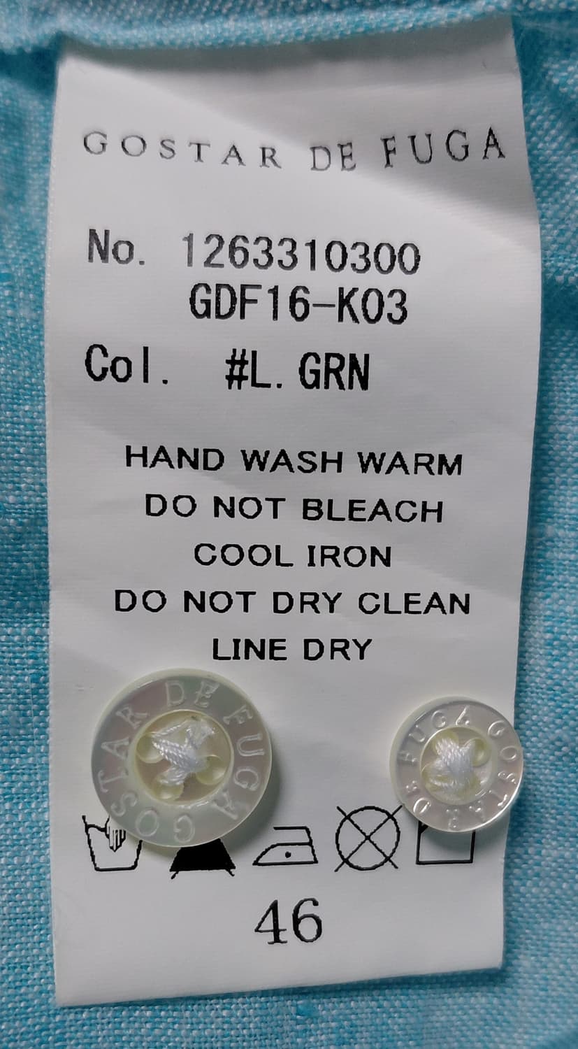 [M] 고스타 디 푸가 x 플랜더스 리넨 100% 7부 셔츠 (민트) 상품이미지6