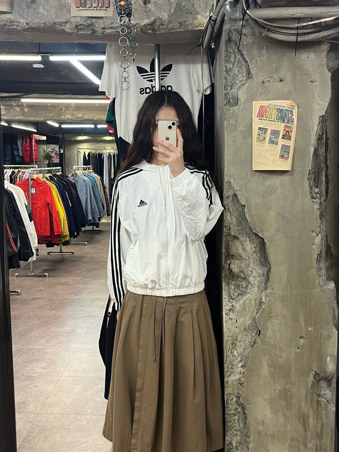 아디다스 크롭 후드 바람막이 화이트 S #csz2255 상품이미지2