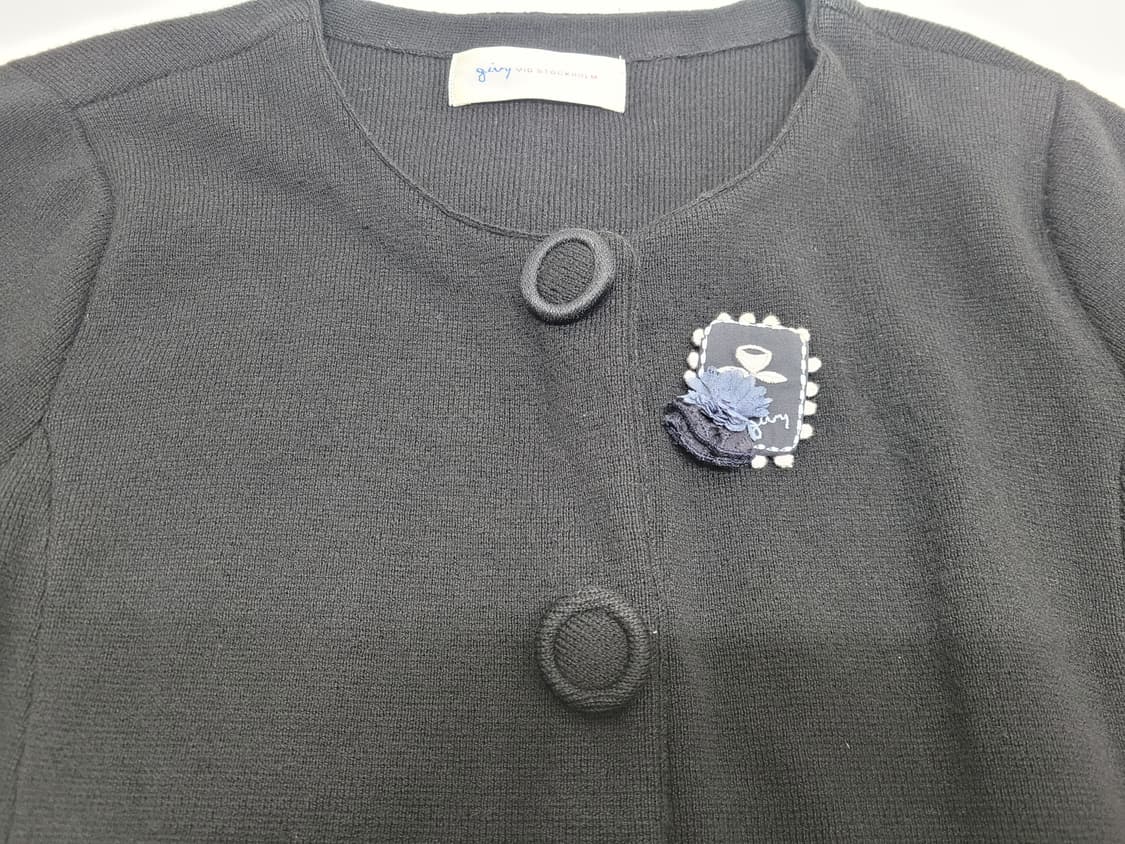 GIVY 기비 레이스 자수 포인트 울 가디건 /  여 54호(85) 블랙 상품이미지4