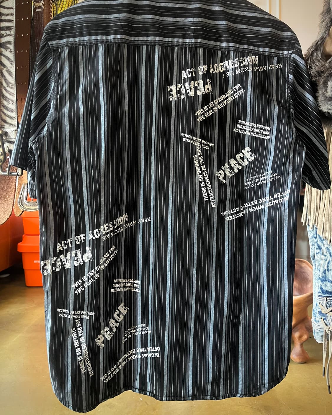 90-00s JPN Vintage 1/2 Y2K Stripe Shirt 상품이미지8