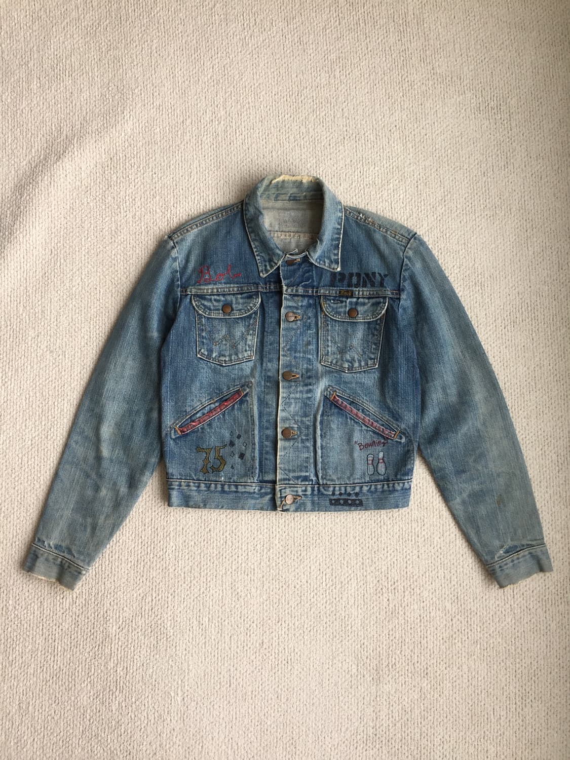 70’s wrangler 124mj 체인스티치 굿페이딩 데님자켓 상품이미지3