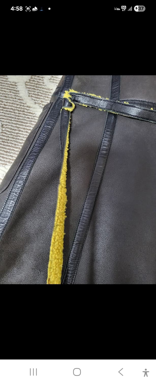 천연 양가죽  롱 무스탕 조끼 55-66 상품이미지5