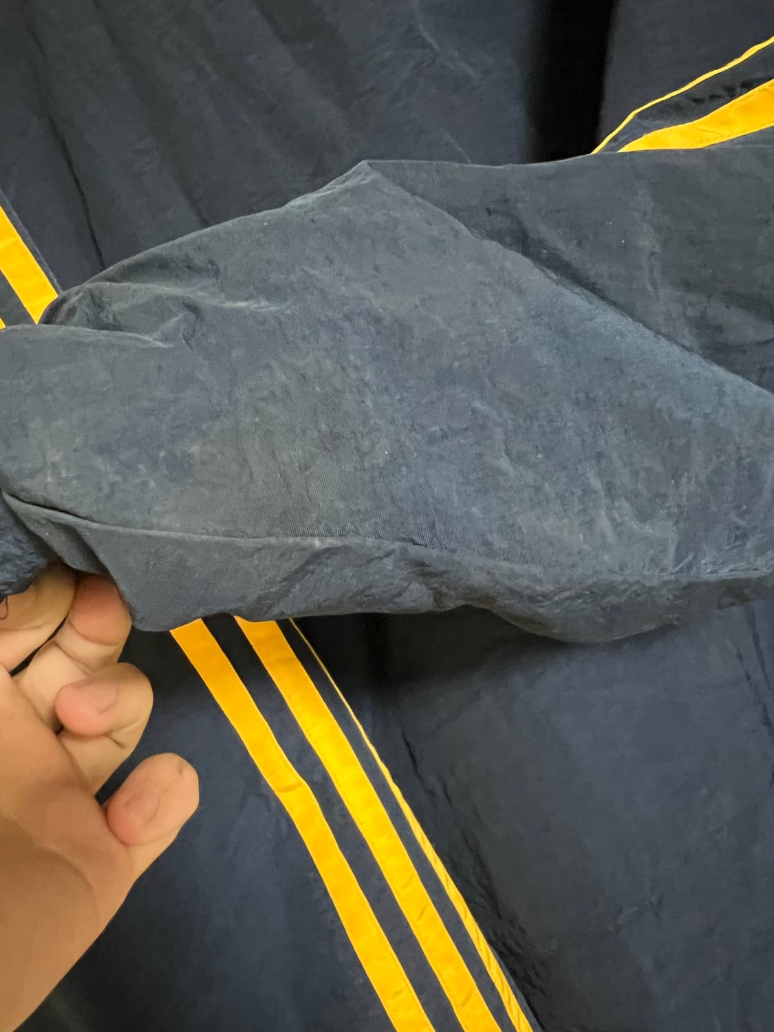 90s 아디다스 올드스쿨 네이비 옐로우 누빔 자켓 상품이미지6