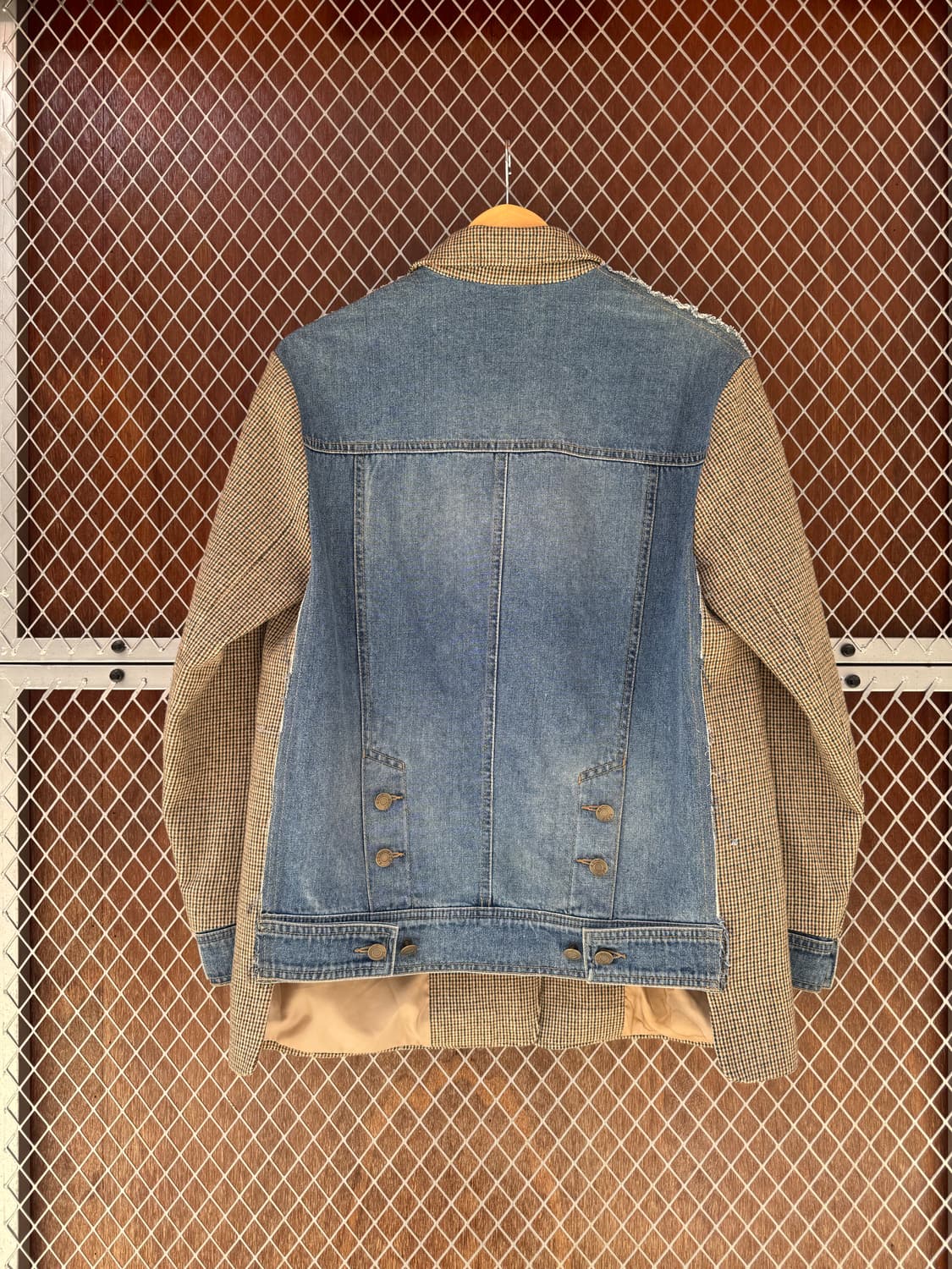 SJYP 에스제이와이피 울혼방 체크 헤링본 데님 포인트 오버핏 자켓 S 상품이미지7