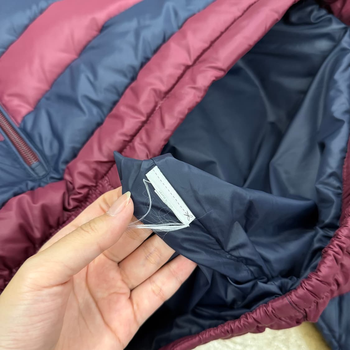 폴로 랄프로렌 스트라이프 네이비 버건디 숏패딩  상품이미지6