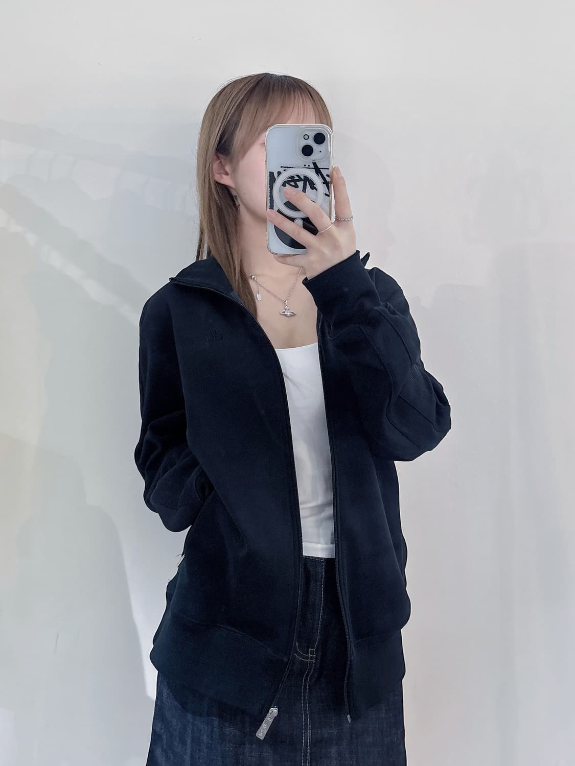 나이키 블랙 스우시 트랙탑 상품이미지2