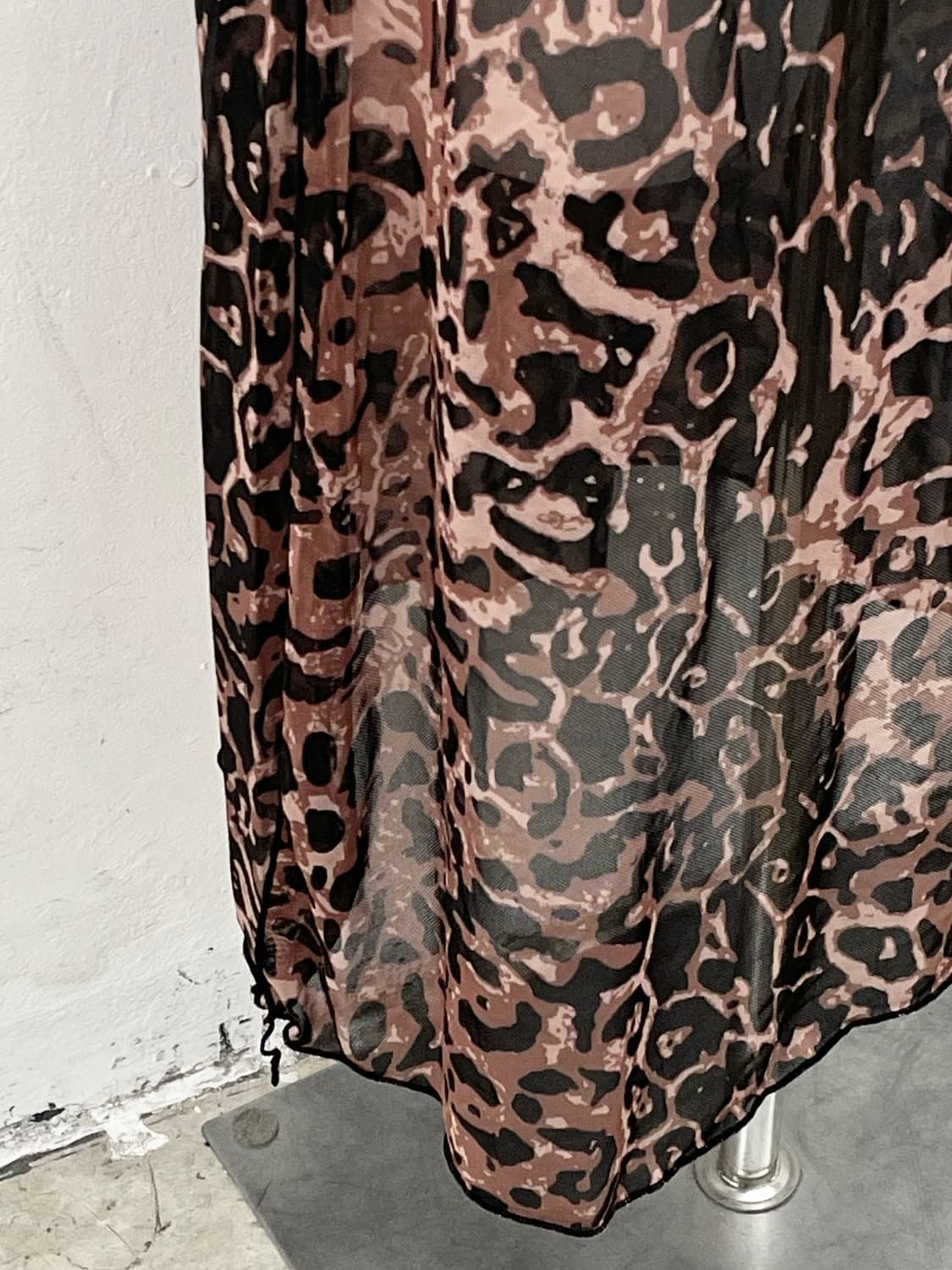 갸루 레오파드 프릴 롱 원피스 상품이미지3