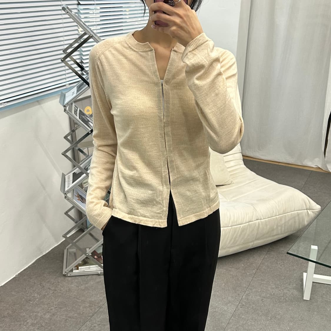 SUC 니트 집업 긴팔 상품이미지1