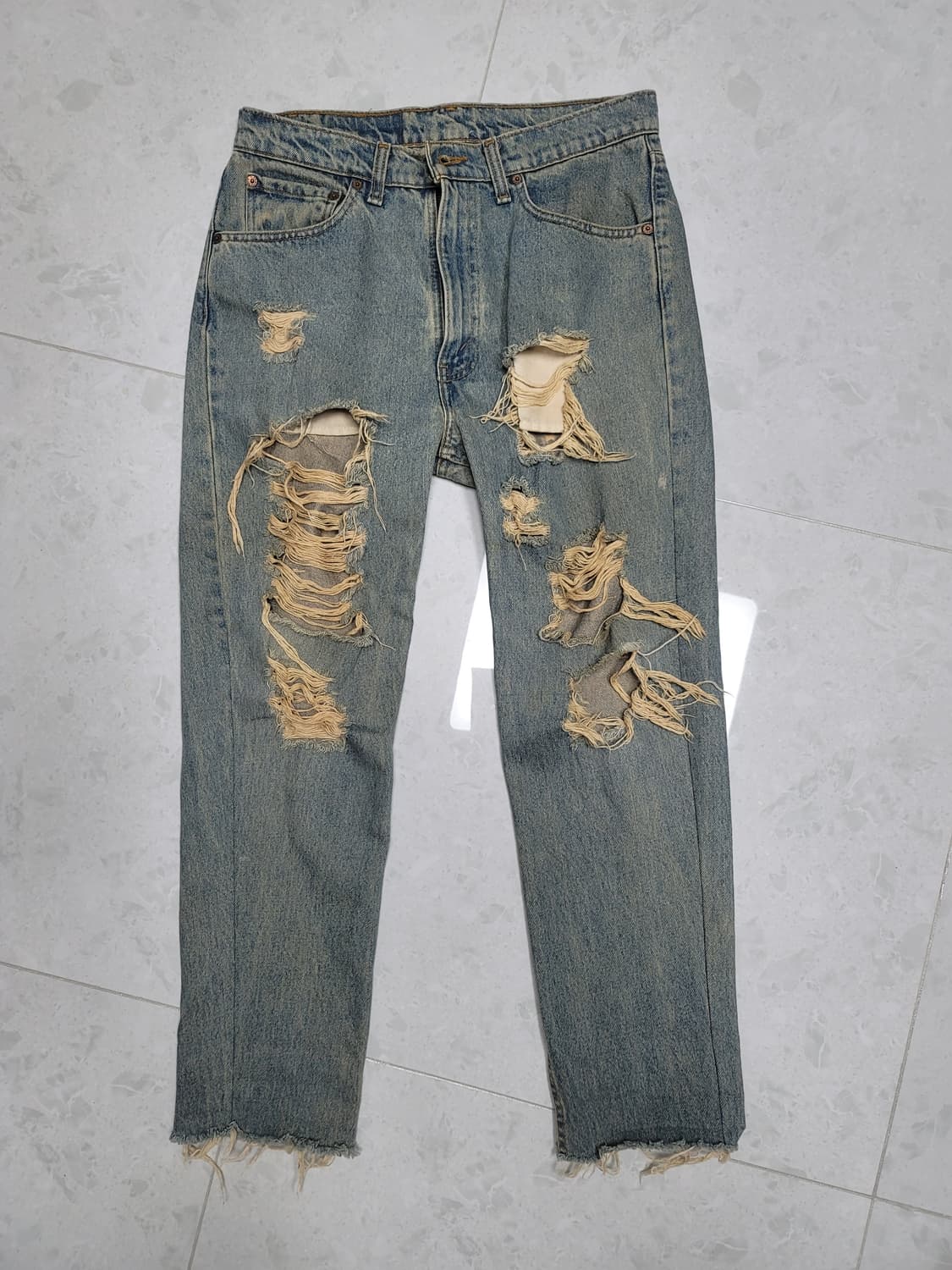 리바리스 505 데미지드 데님 청바지 W34 L34 상태굿

 상품이미지1