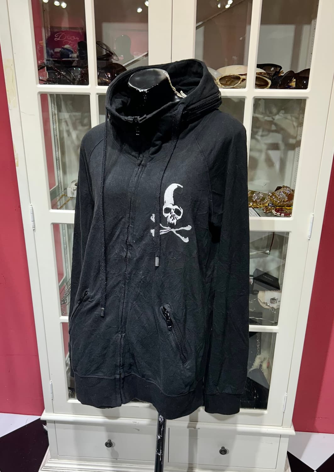 roen hooded zip up 로엔 스컬 디자인 보노 넥 후드집업 상품이미지1