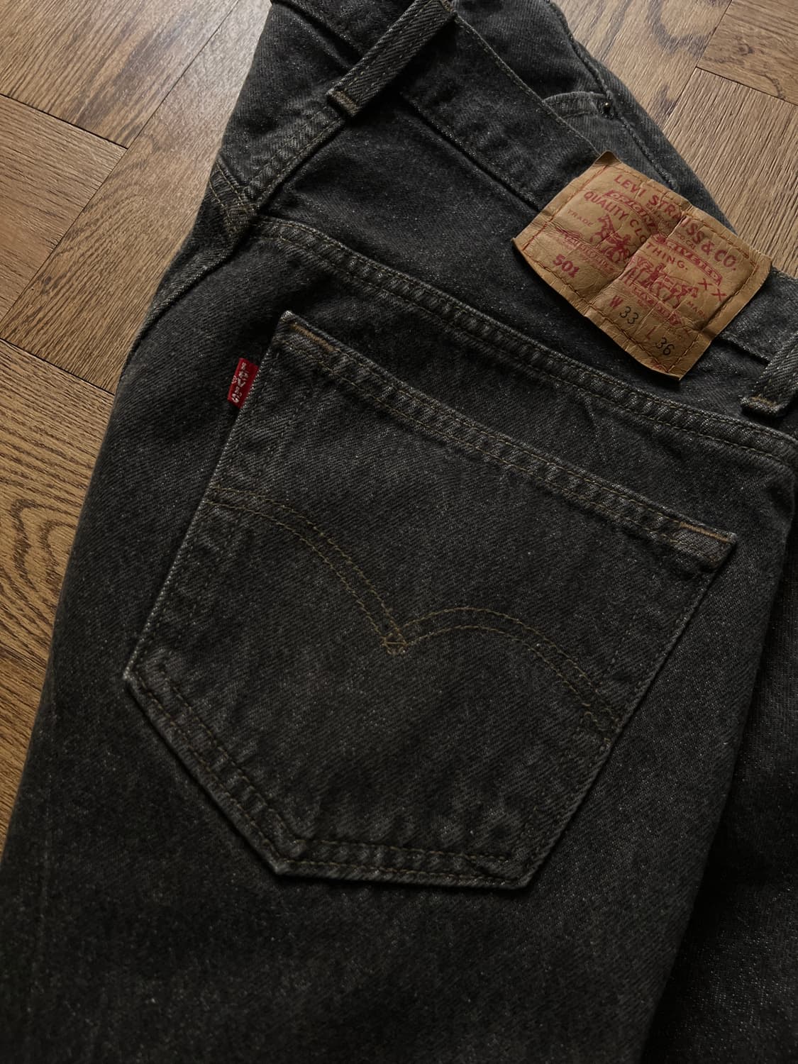 [33]90's 리바이스 501 Made in USA 흑청 데님팬츠 S5 상품이미지5