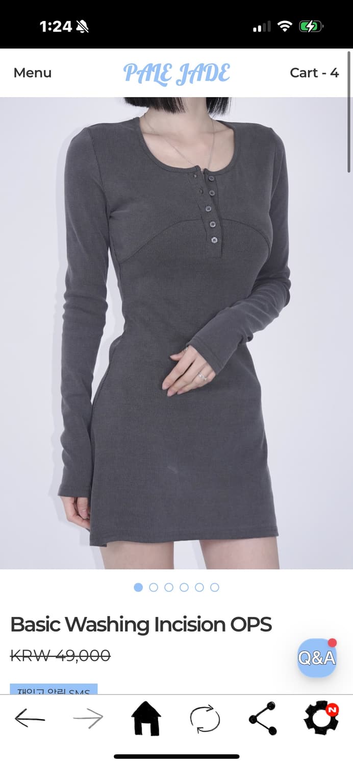 페일제이드 워싱 원피스 새상품 블랙m  상품이미지1