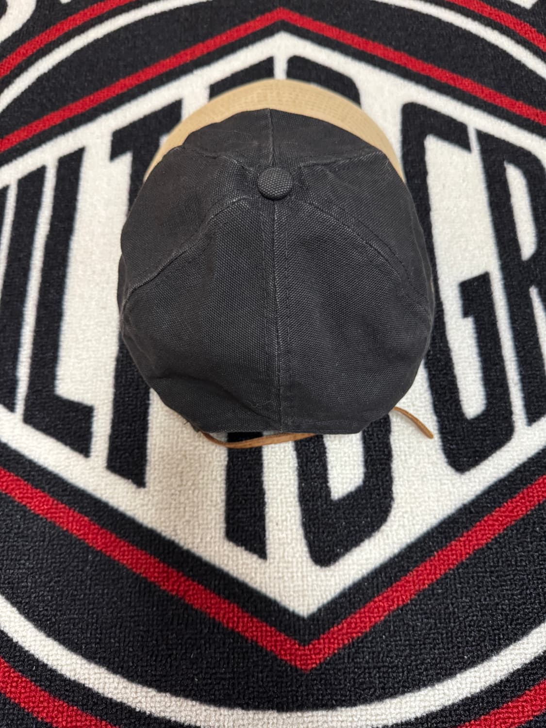 칼하트 레더 스트랩 백 캔버스 캡 블랙 상품이미지4